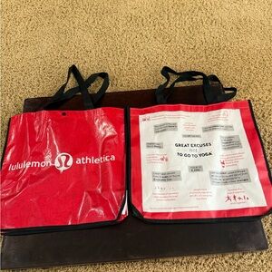 LULULEMON Medium Tote Bag Pack of 2 Red